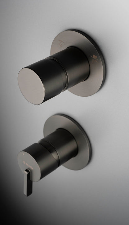 Concealed shower set, with a fixed shower head