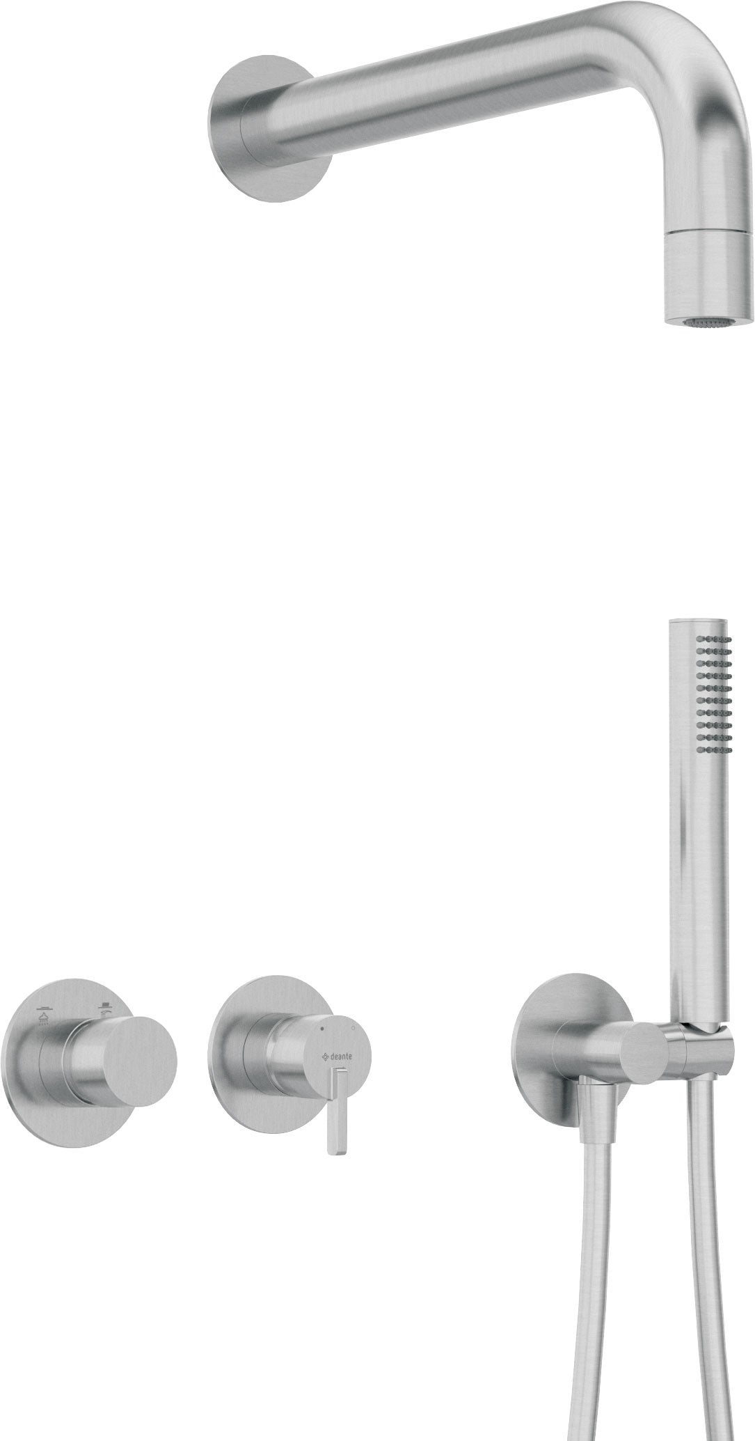 Concealed shower set, with a fixed shower head - with horizontal mixer