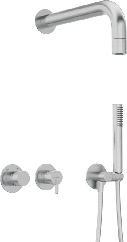 Concealed shower set, with a fixed shower head - with horizontal mixer