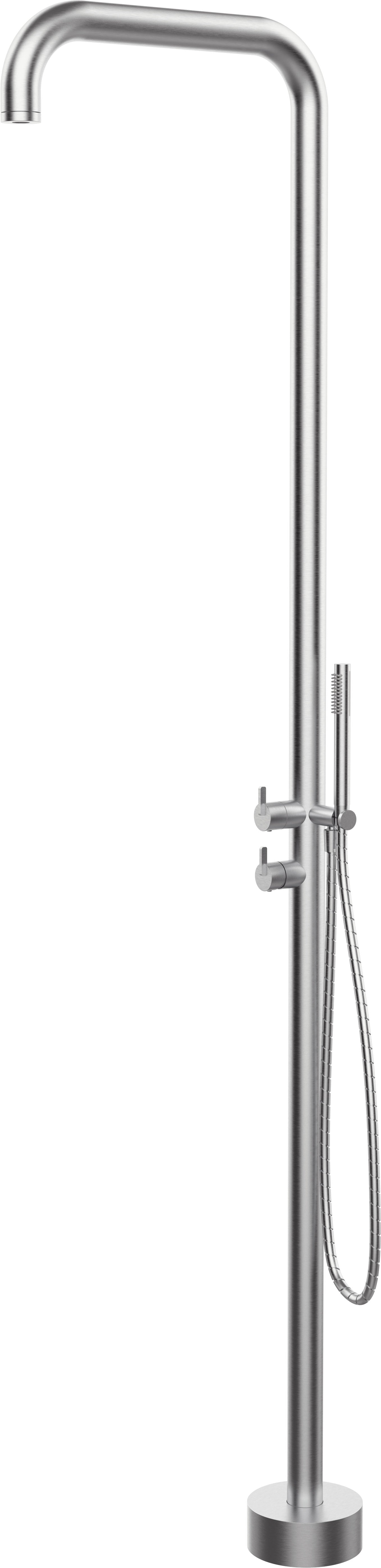 Floor-mounted shower column, for garden or bathroom (outdoor/indoor)