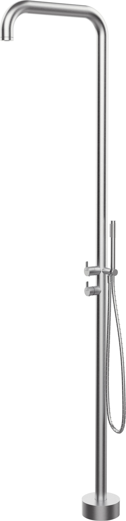 Floor-mounted shower column, for garden or bathroom (outdoor/indoor)