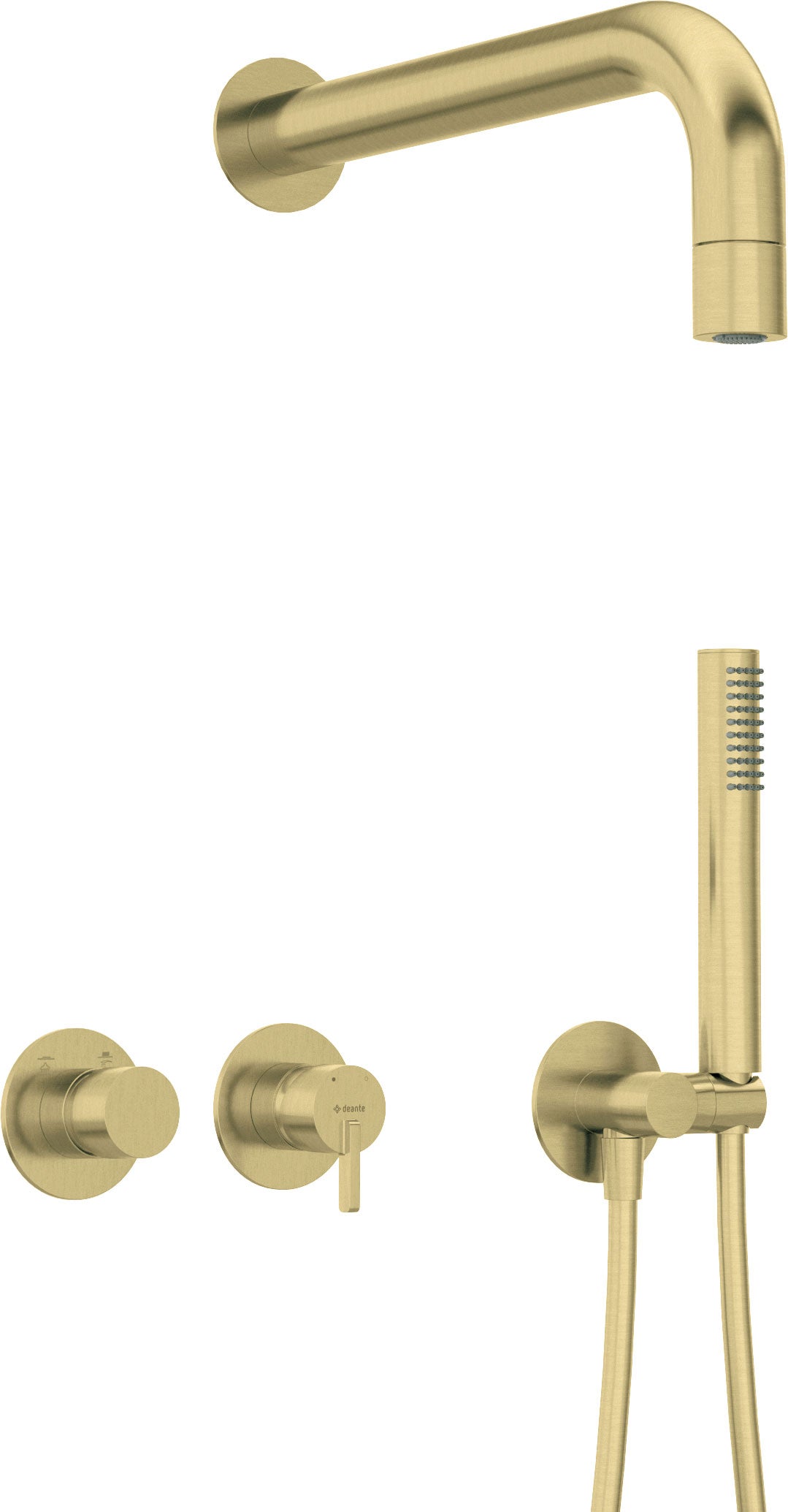 Concealed shower set, with a fixed shower head - with horizontal mixer