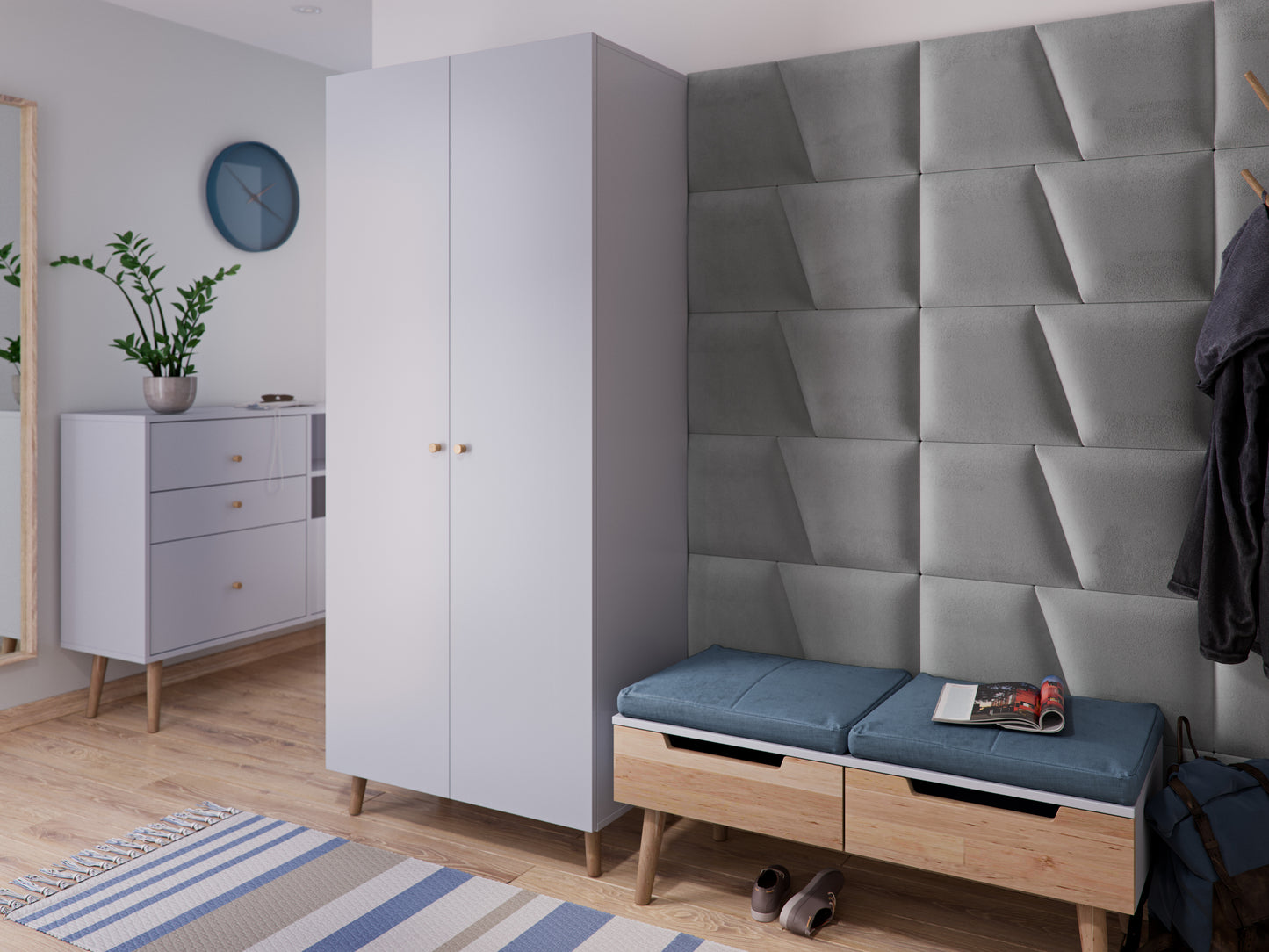 Vilo Upholstered Panel - Geo Hexagon (30x35cm)