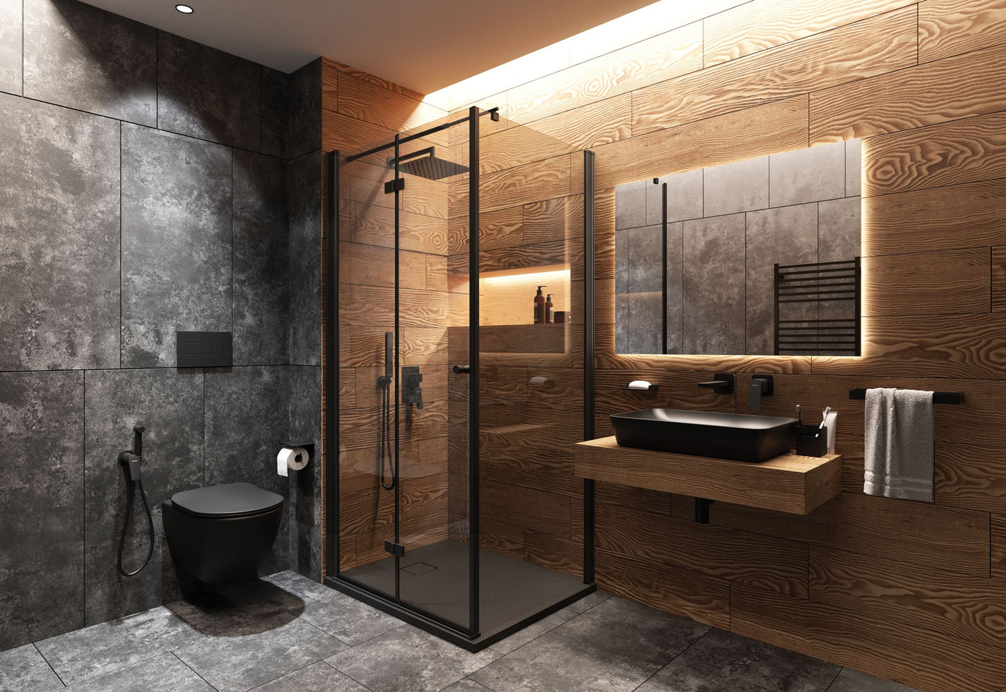Shower wall / walk-in, Kerria Plus system, 100 cm