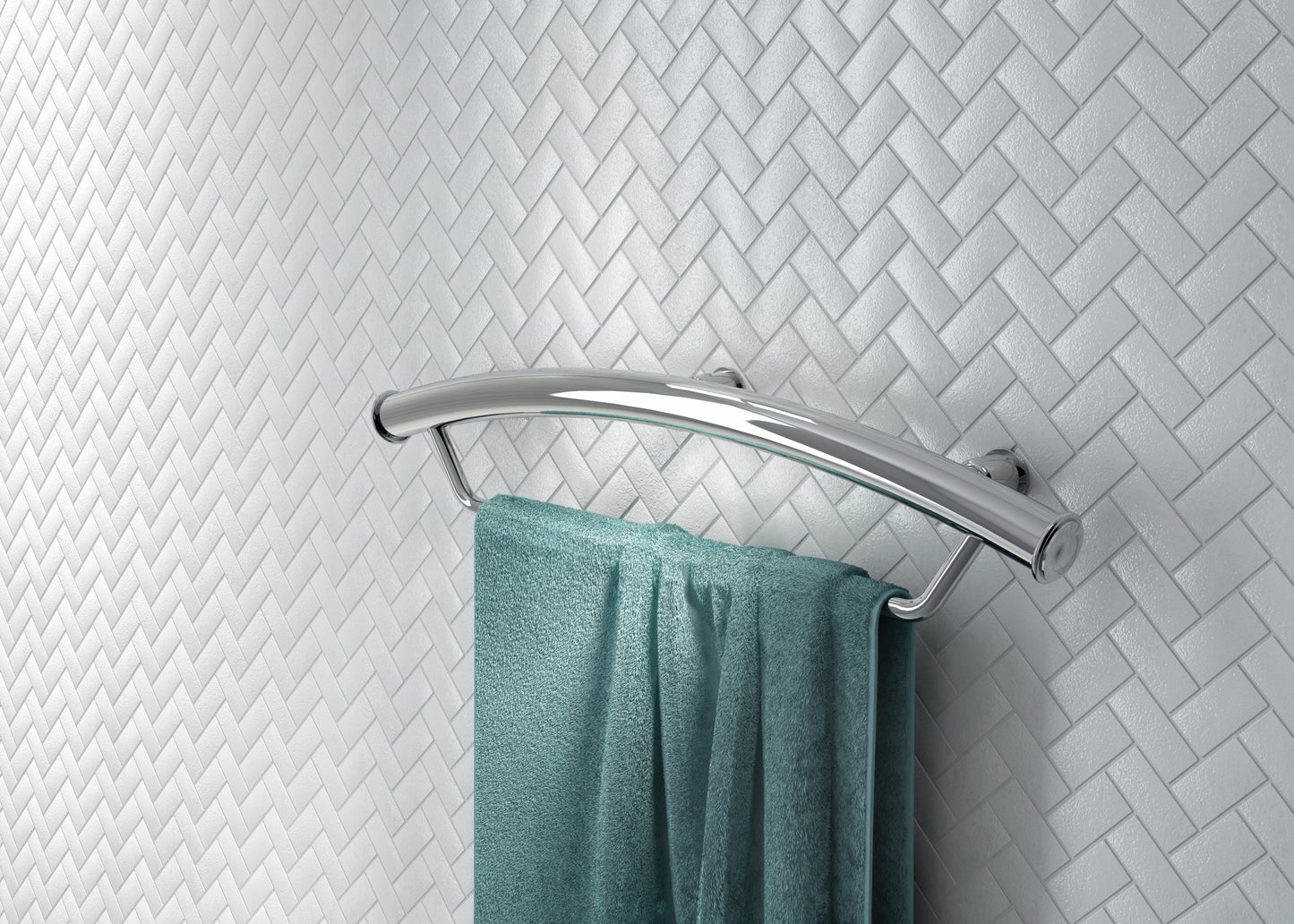 Wall-mounted grab bar, place for a towel - 2in1