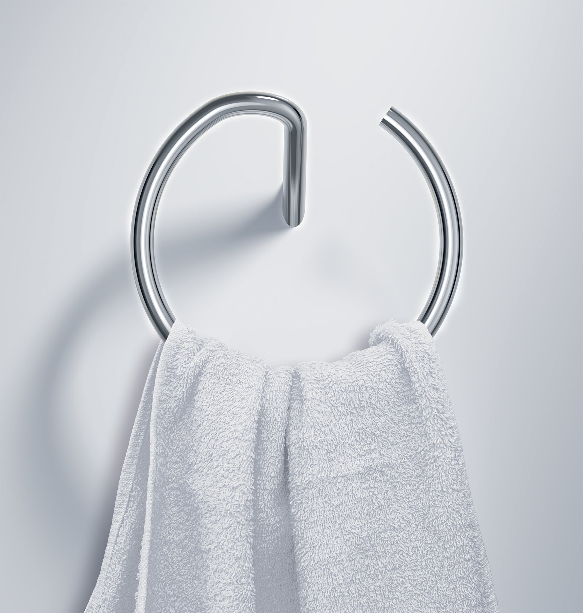 Towel hanger, wall-mounted - round