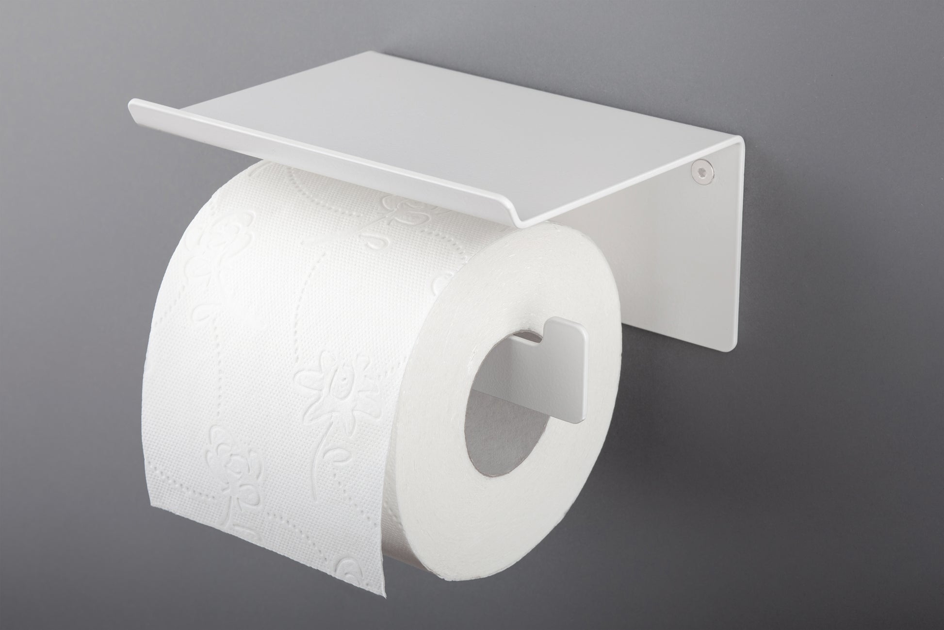 Toilet paper holder, wall-mounted - with shelf