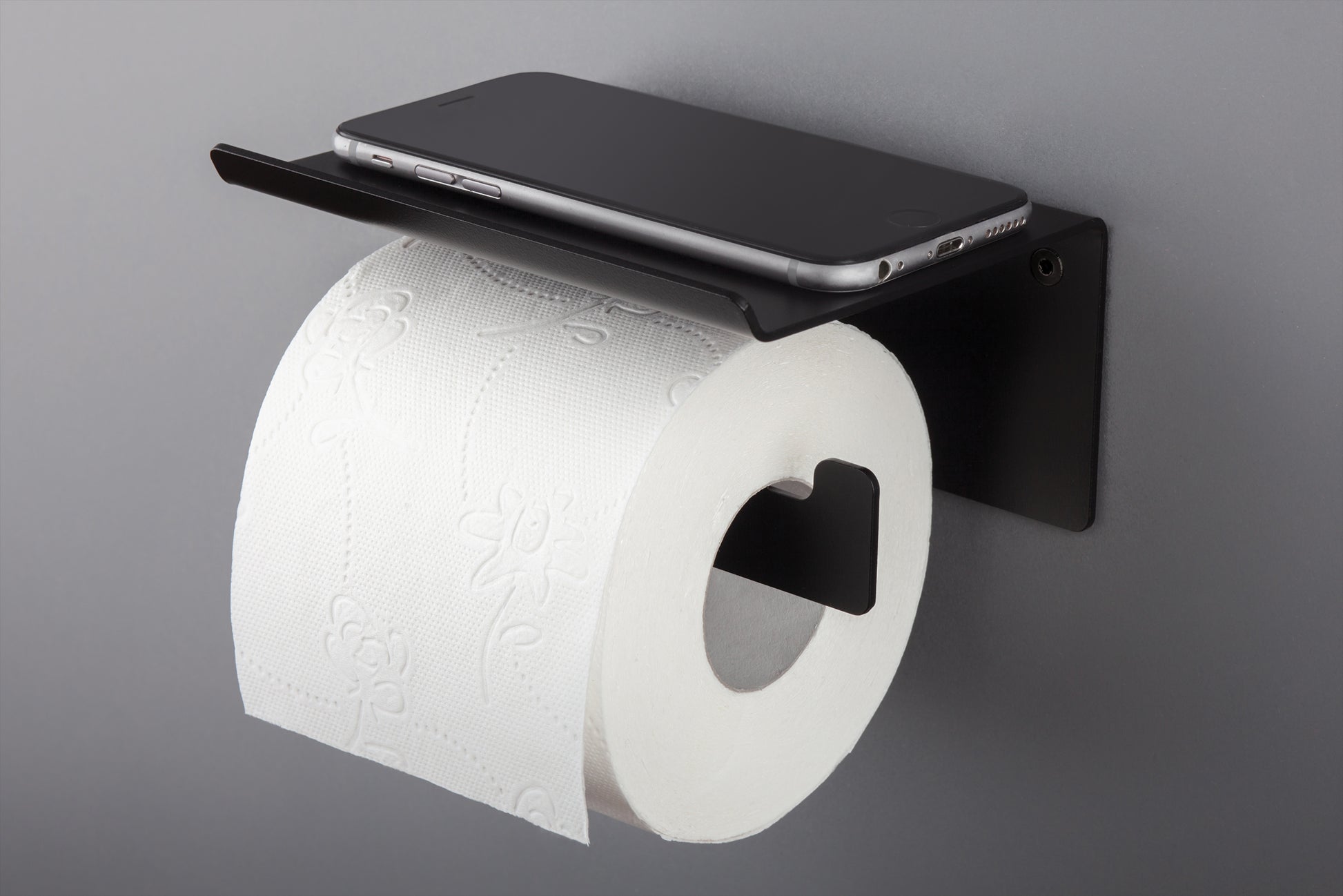 Toilet paper holder, wall-mounted - with shelf