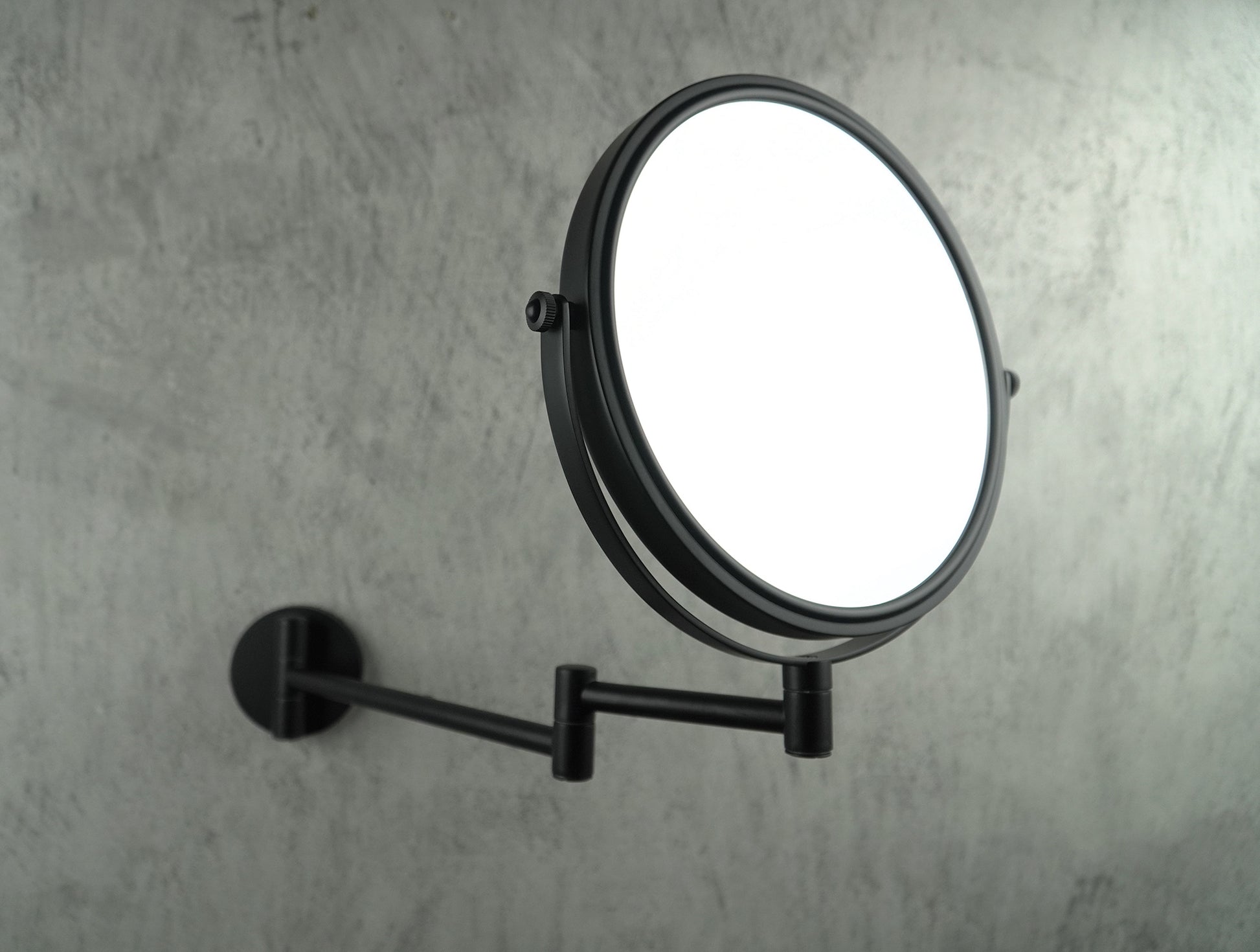Cosmetic mirror, on extension arm - two-sided