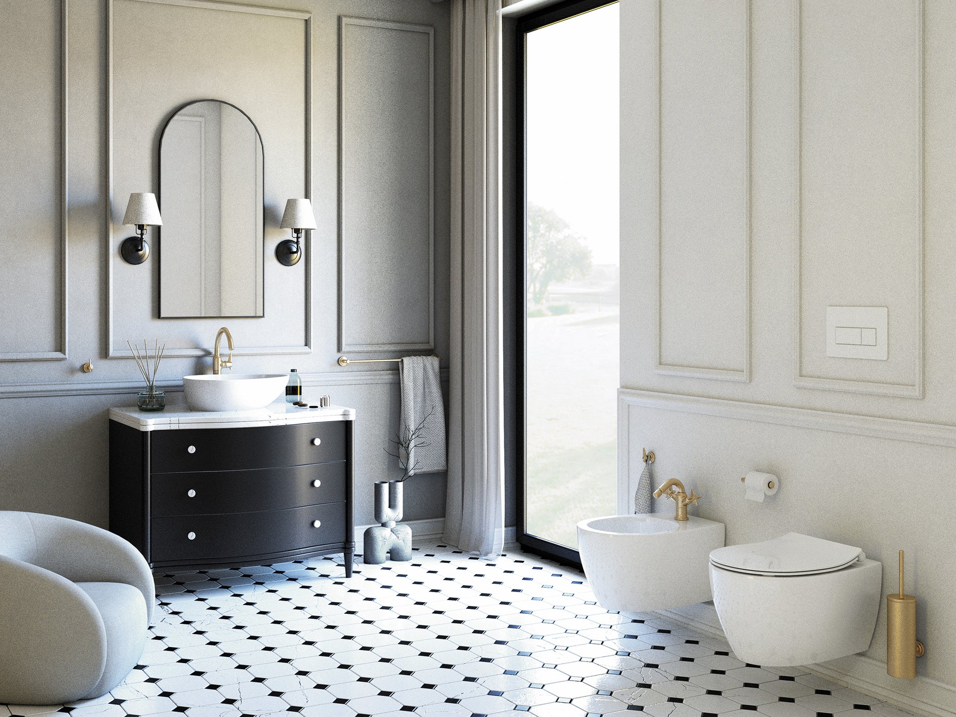 Toilet bowl, with seat, rimless