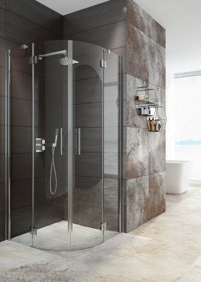 Shower cabin, half round, 80x80 cm - four-sided