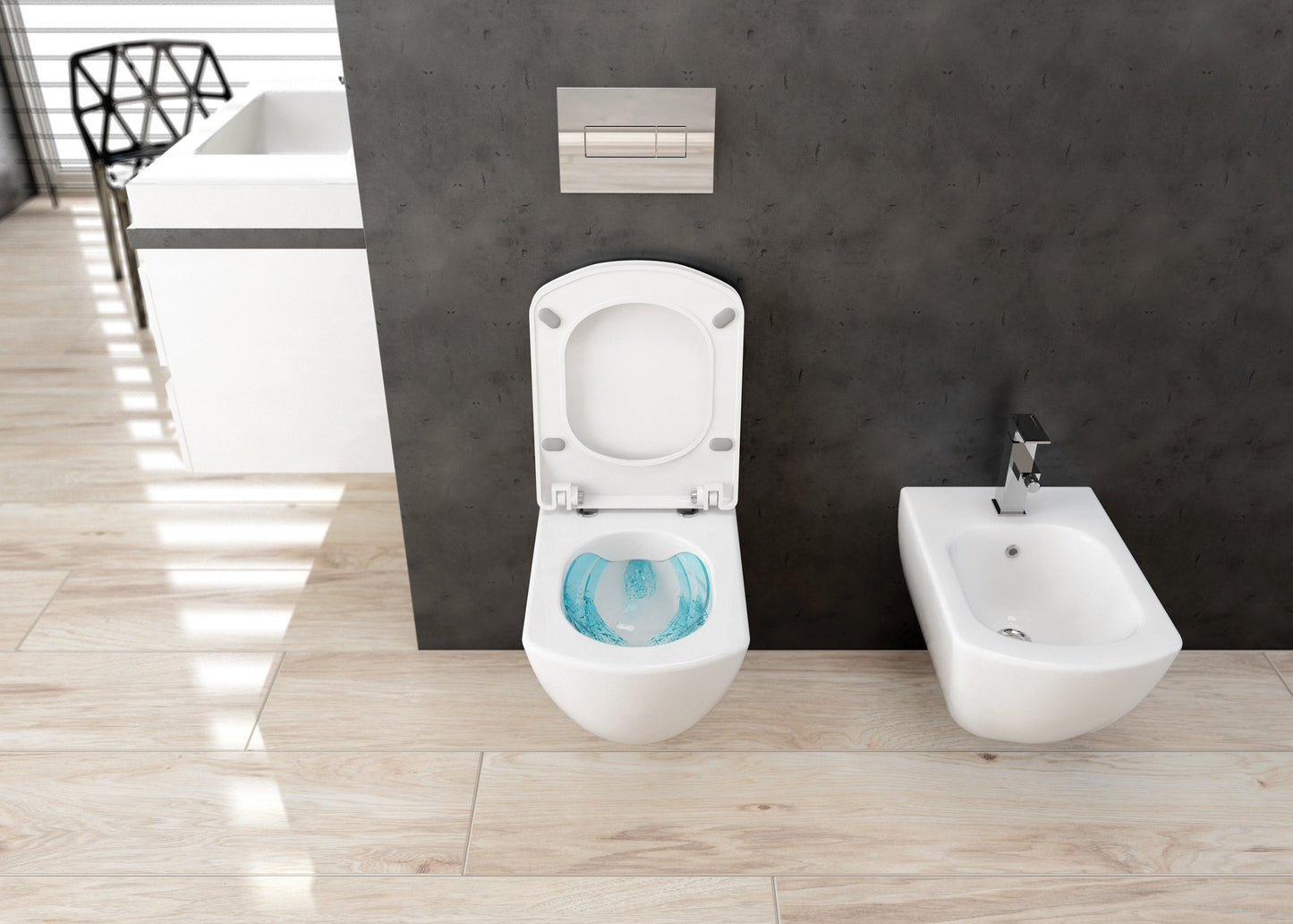 Bidet, wall-mounted
