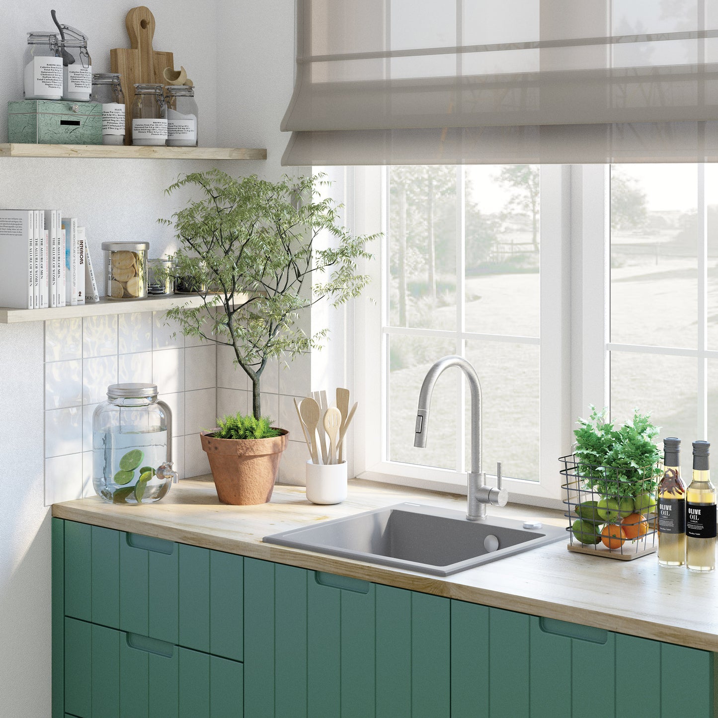 Kitchen tap, with pull-out spout - 2 stream types