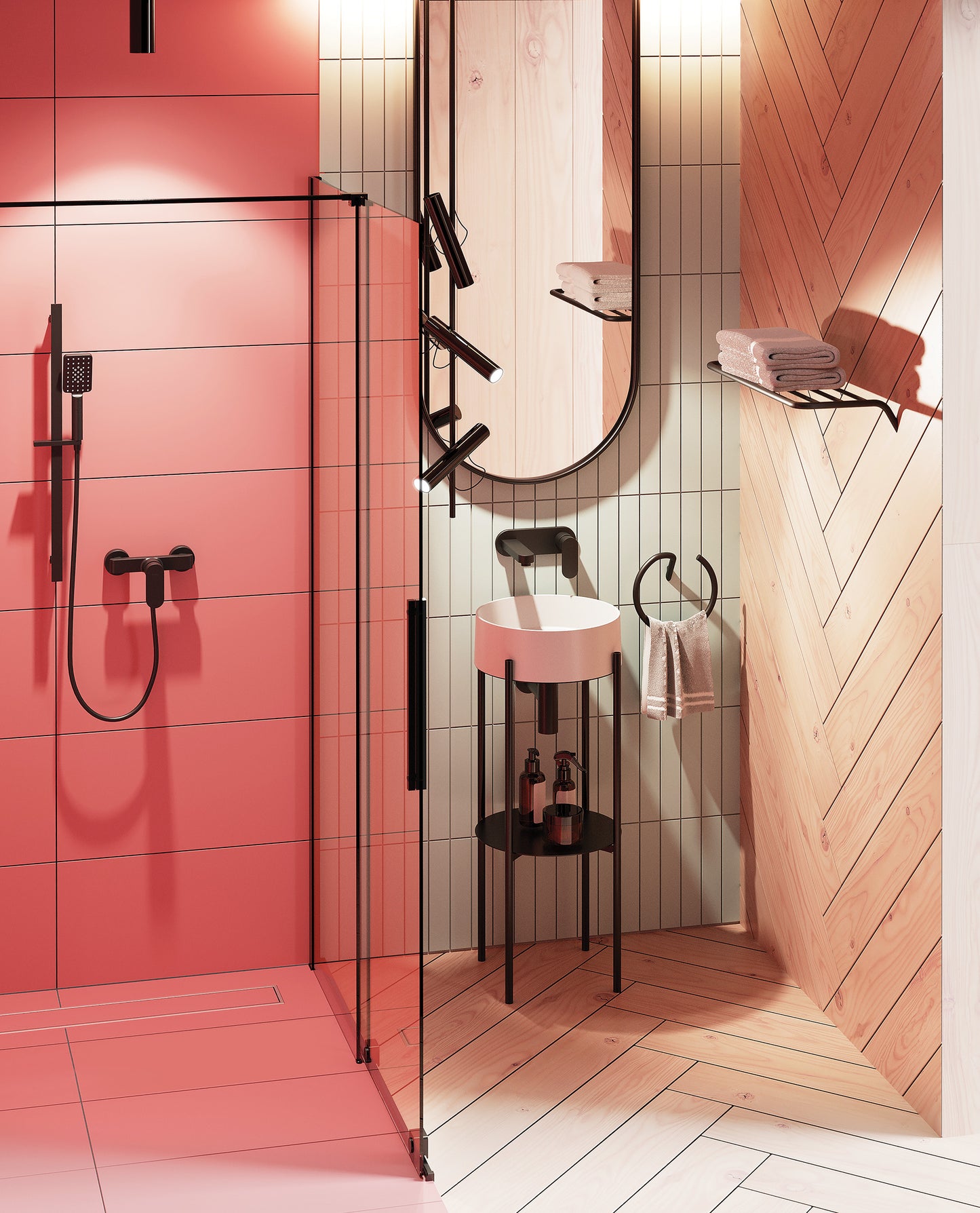 Shower wall, walk-in, 100 cm - sliding