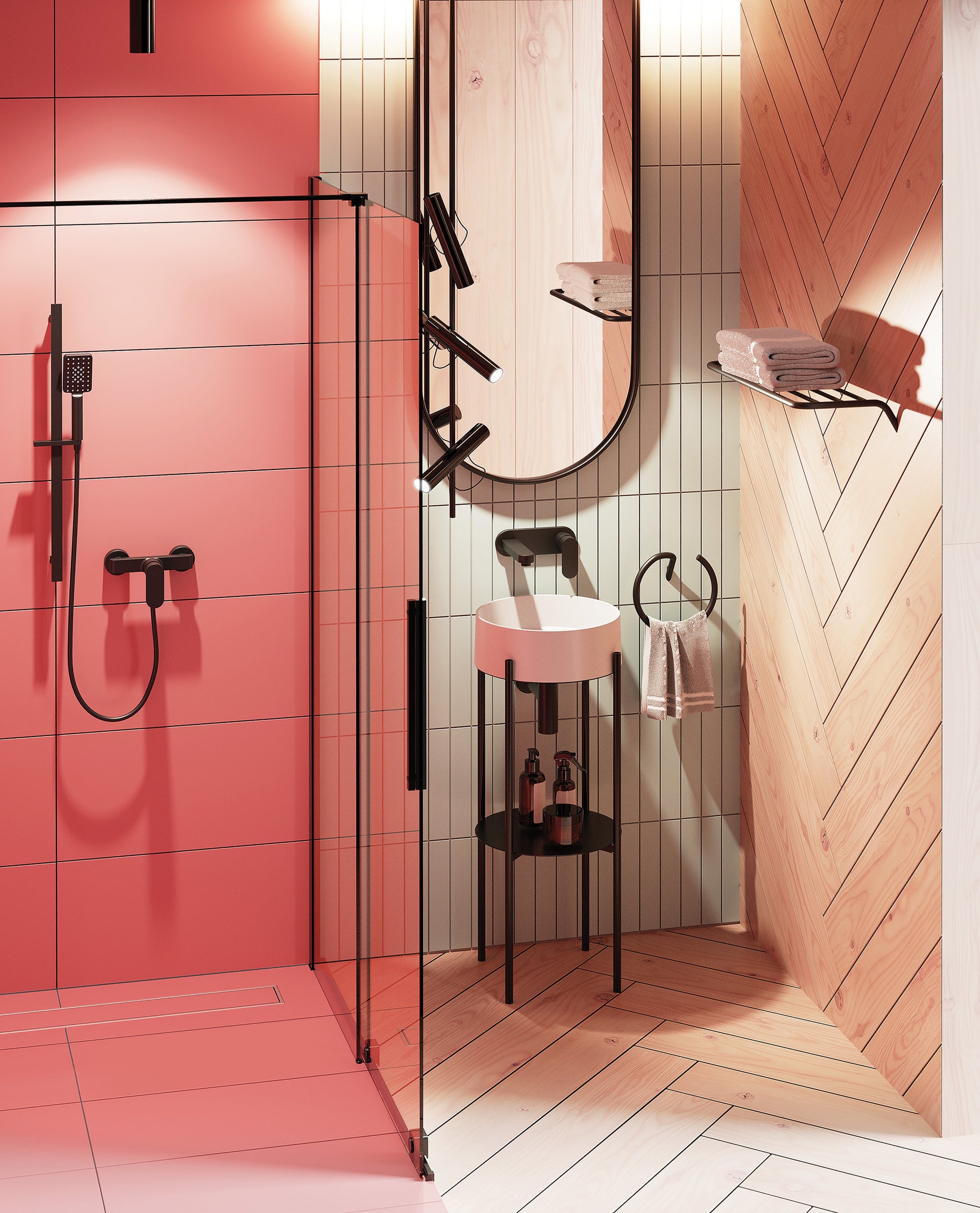 Shower wall, walk-in, 100 cm - sliding