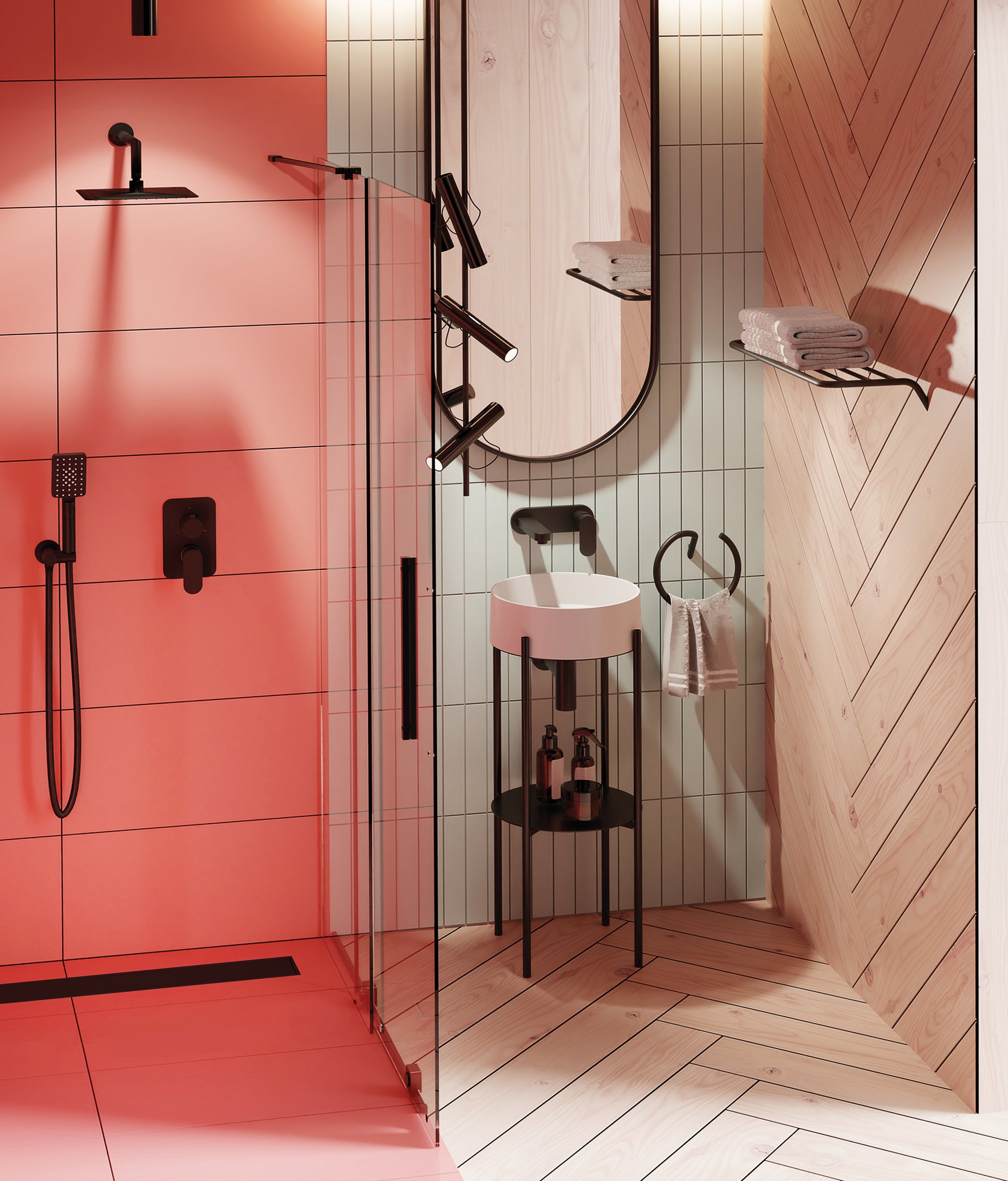 Shower wall, walk-in, 90 cm - sliding