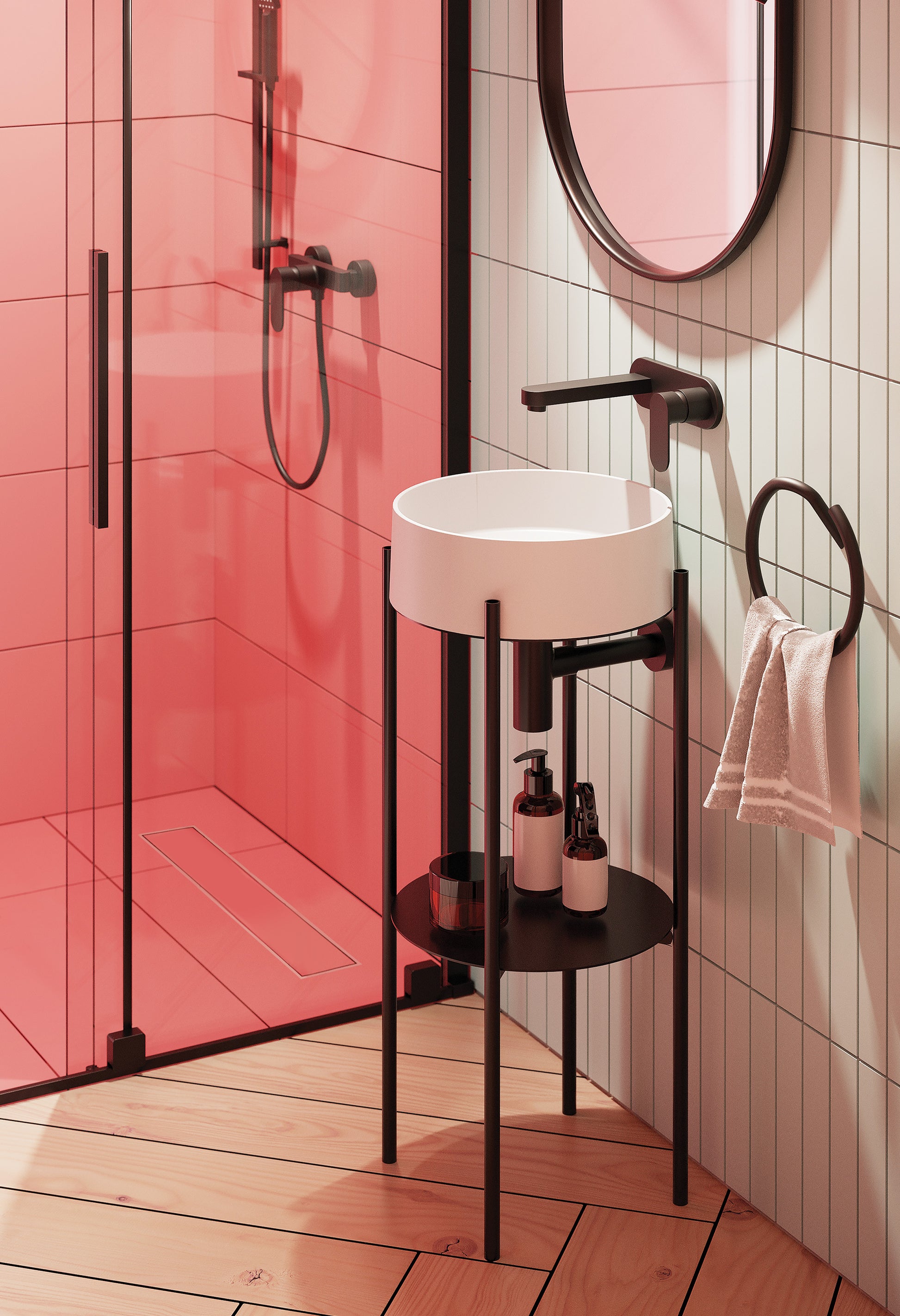 Shower wall, walk-in, 100 cm - sliding