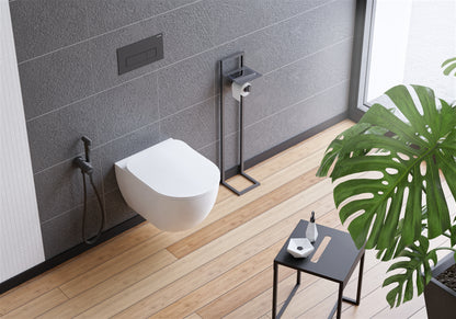 Toilet bowl, with seat, rimless
