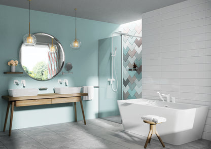 Cosmetic mirror, on extension arm - two-sided