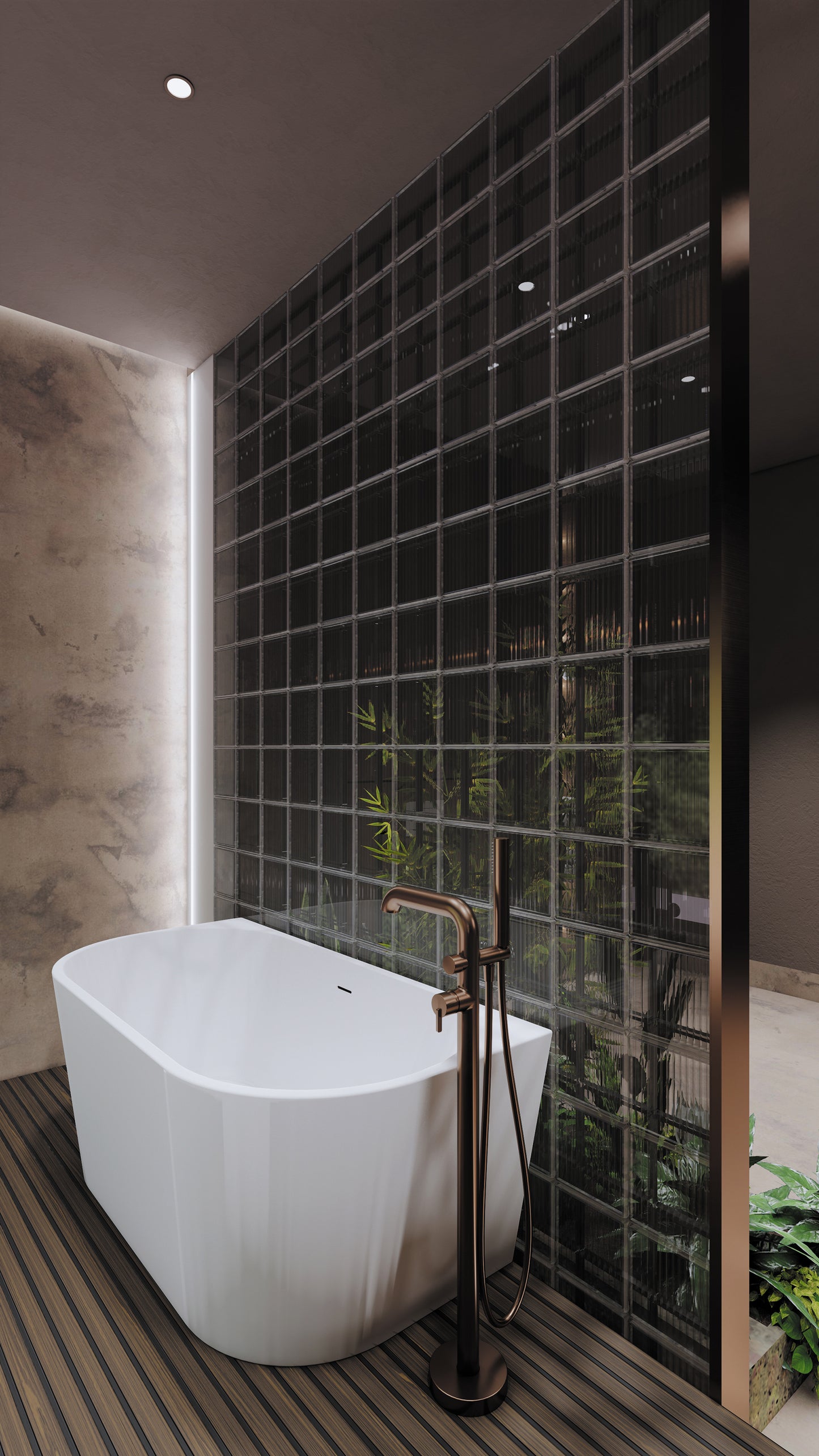 Bath mixer, freestanding, with shower set