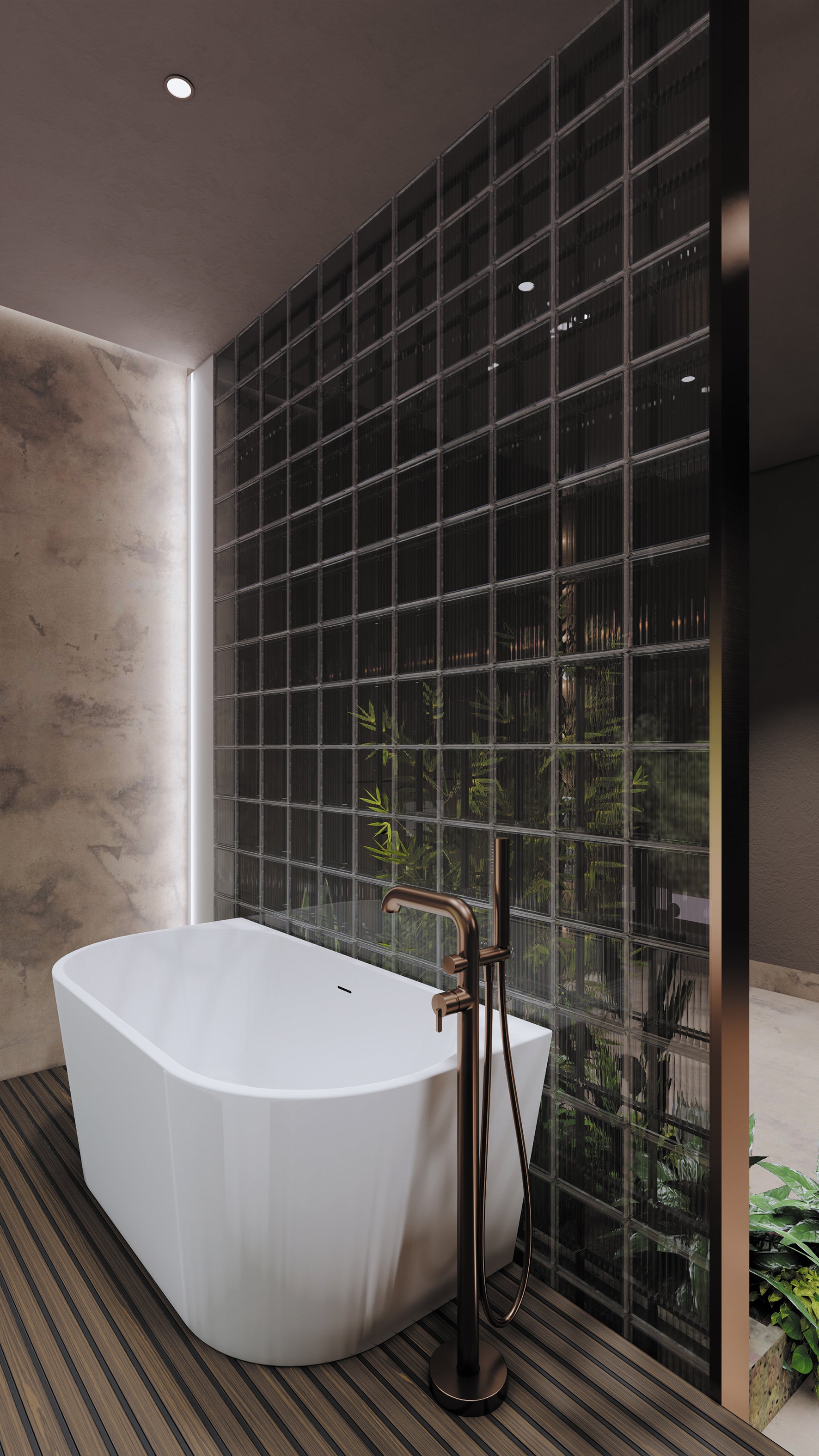 Bath mixer, freestanding, with shower set