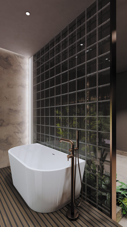 Bath mixer, freestanding, with shower set