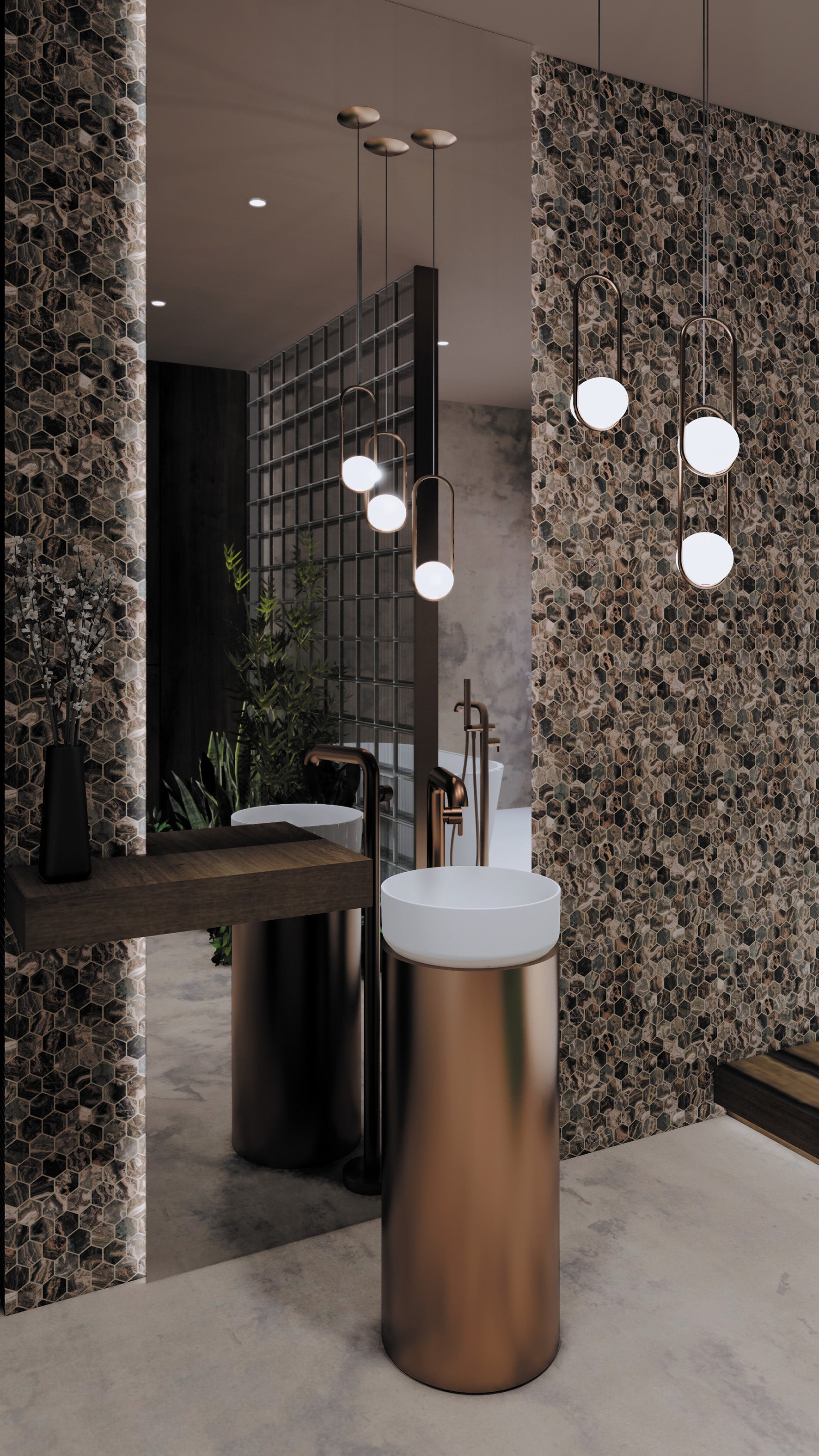 Bath mixer, freestanding, with shower set