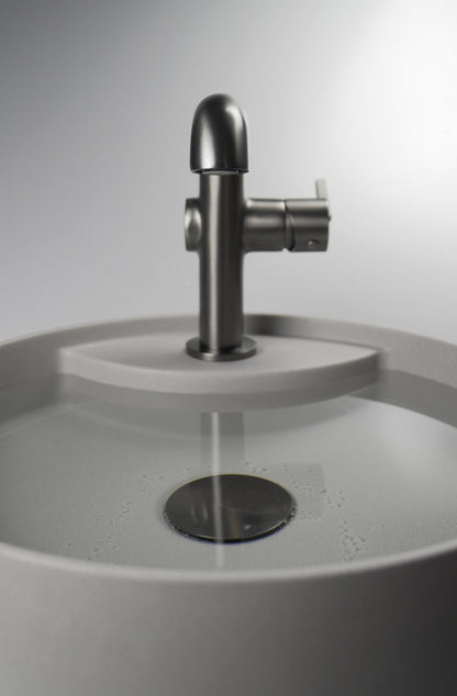 Granite washbasin, countertop, with tap shelf