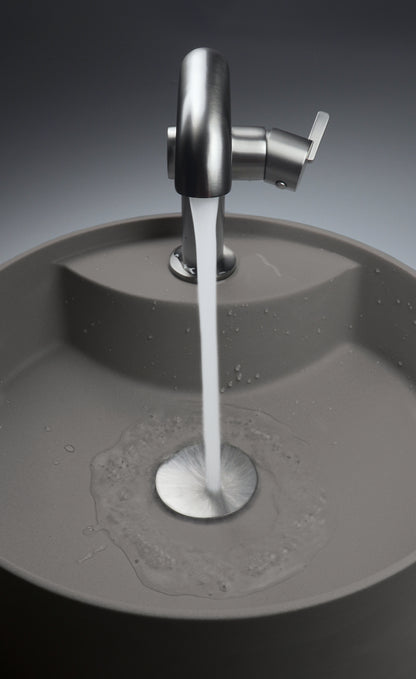 Granite washbasin, countertop, with tap shelf