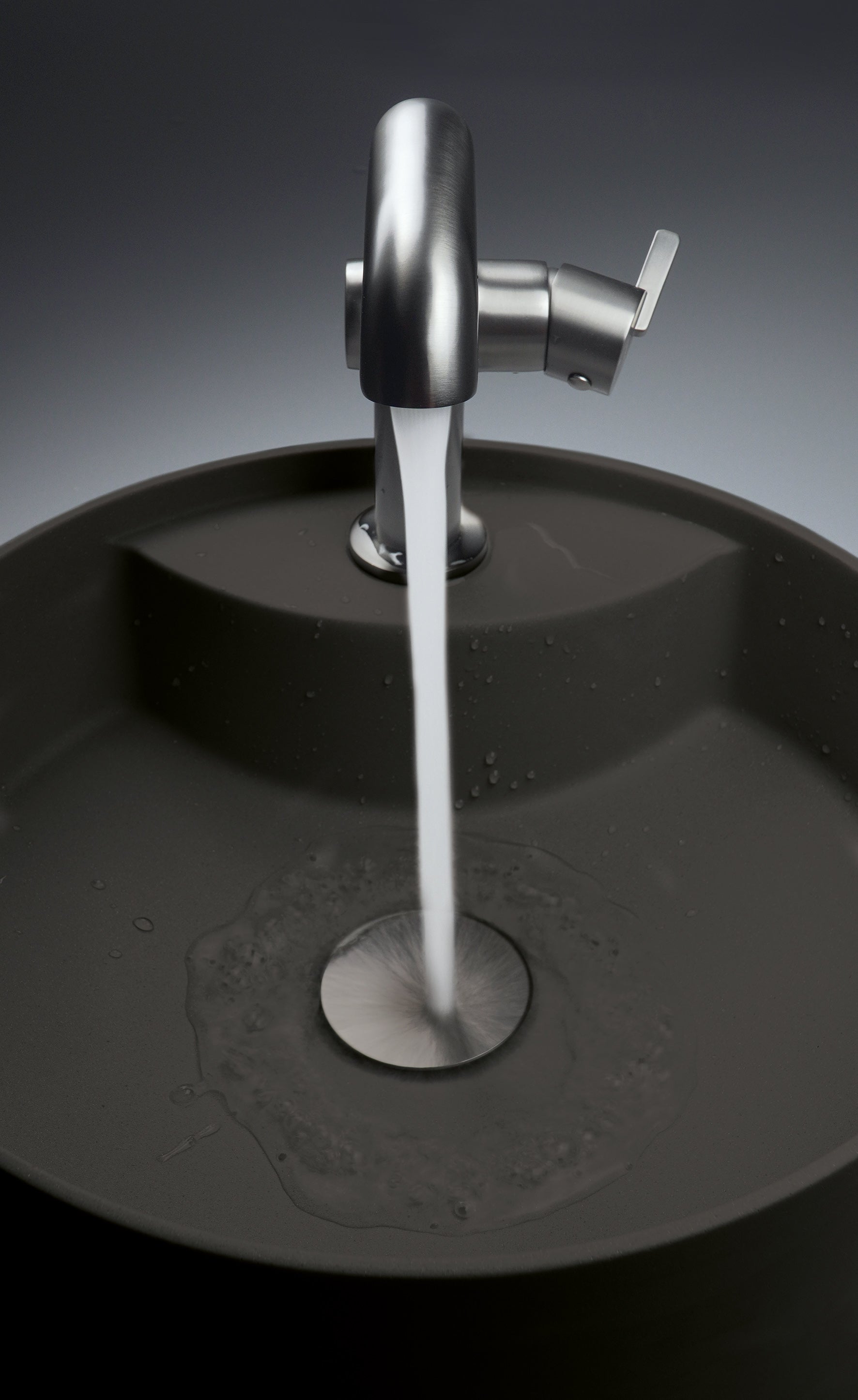 Granite washbasin, countertop, with tap shelf