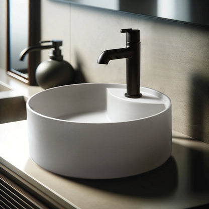 Granite washbasin, countertop, with tap shelf
