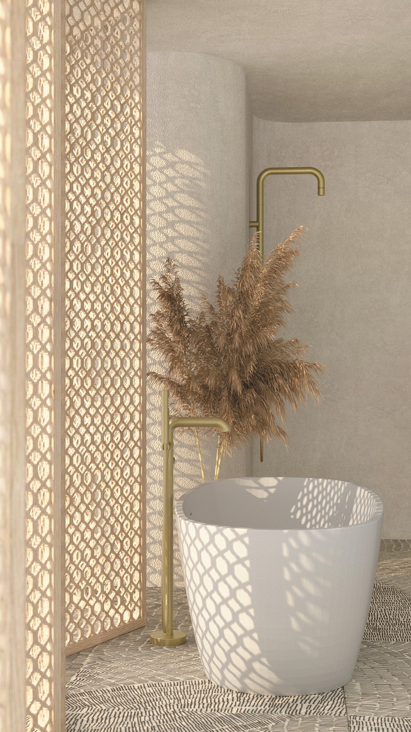 Shower column, with shower mixer