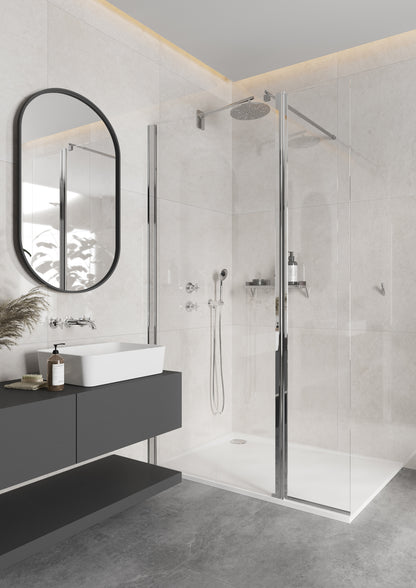Shower wall / walk-in, Kerria Plus system, 80 cm