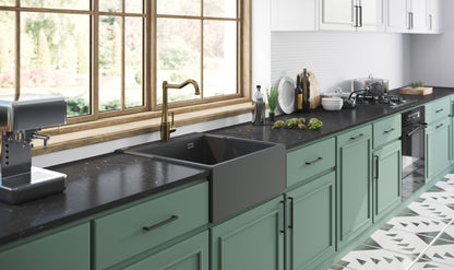 Kitchen tap, with rectangular spout