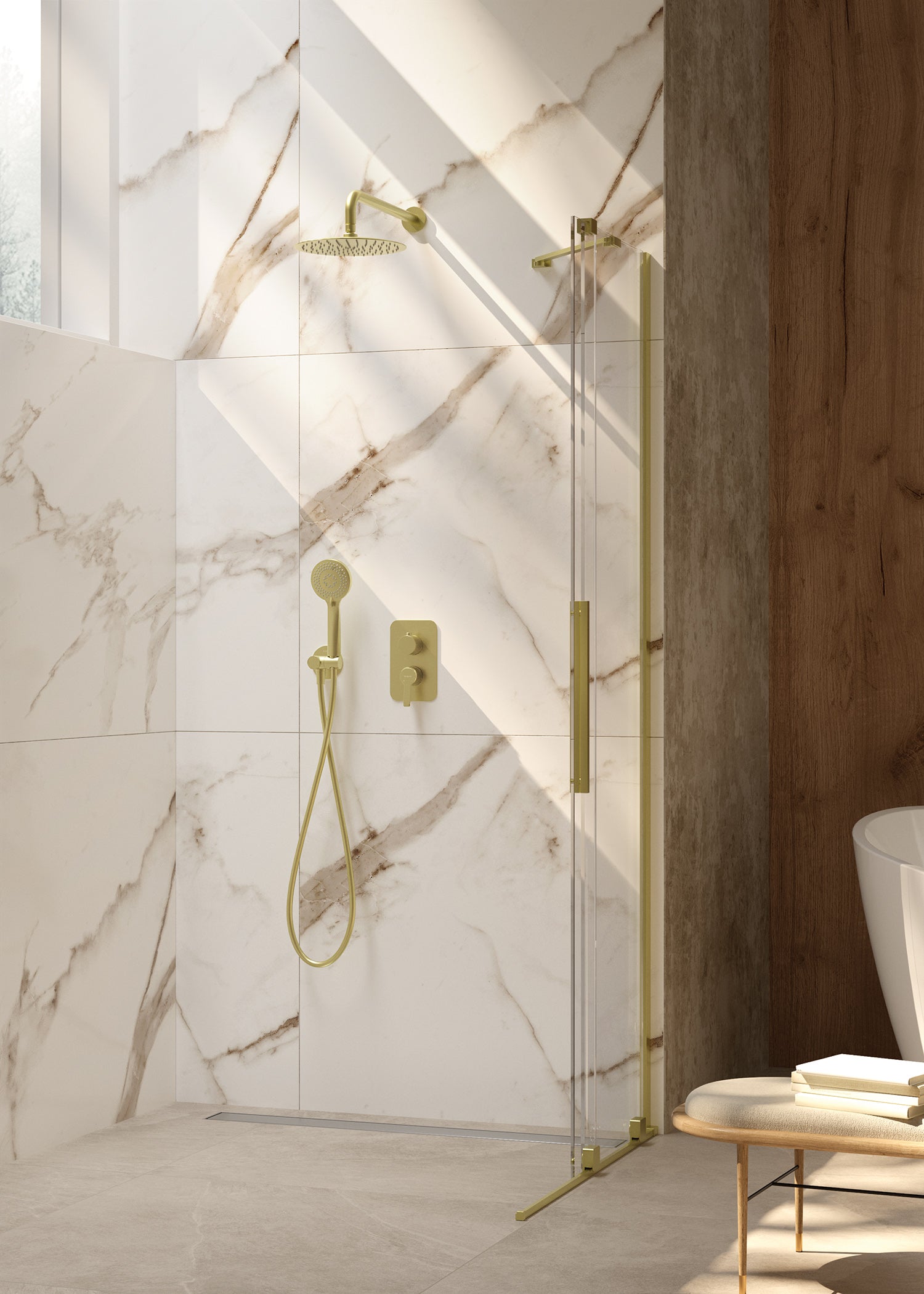 Concealed shower set, with mixer BOX