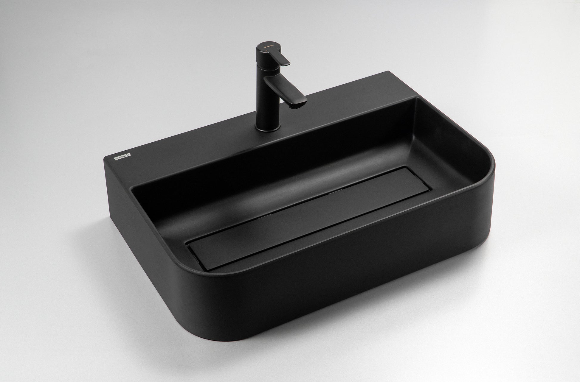 Granite washbasin, countertop, with tap shelf - with cover plate