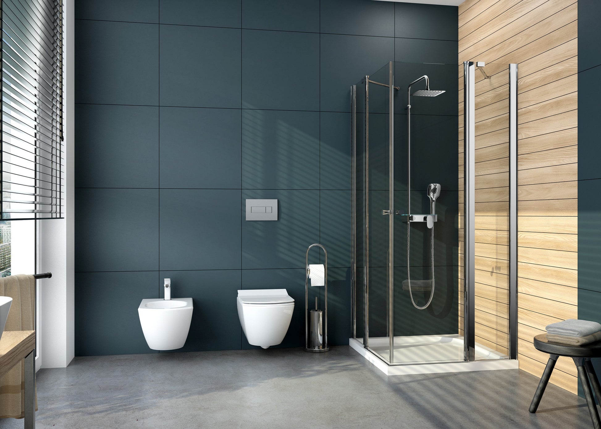 Toilet set, concealed, 6 in 1