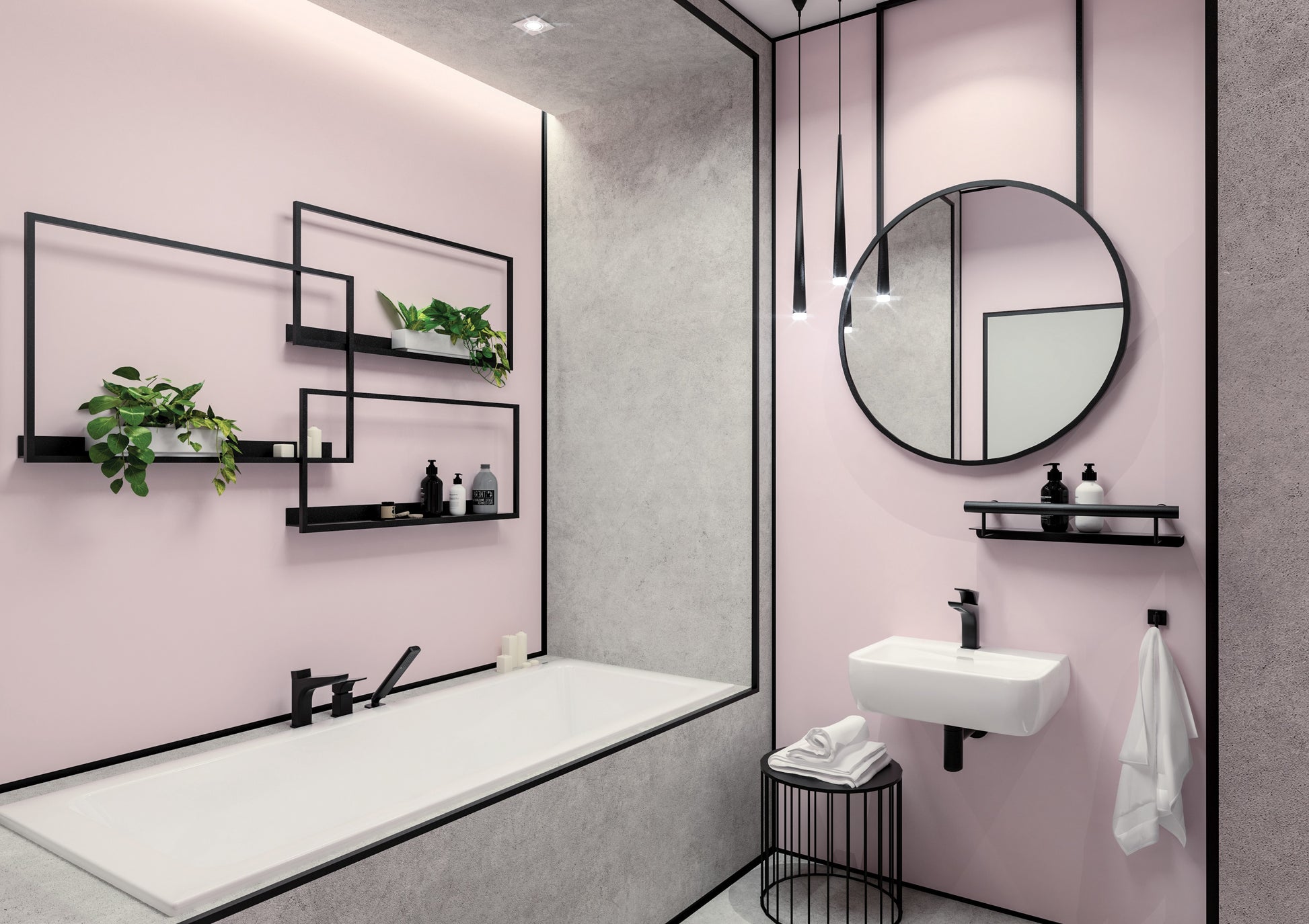 Wall-mounted grab bar, with shelf - 2in1