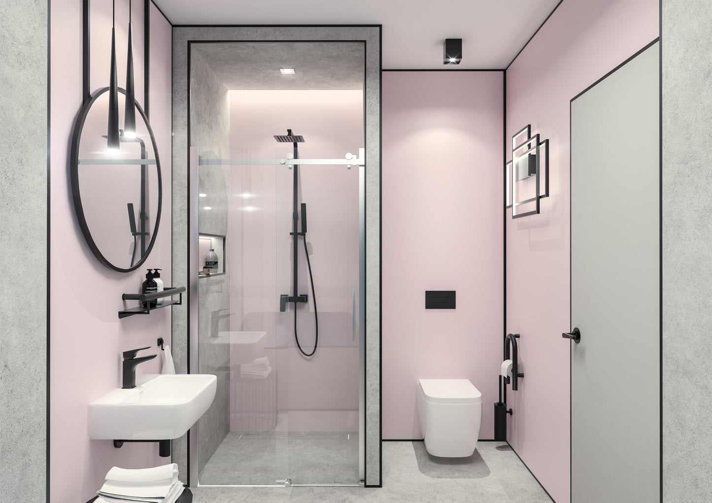 Wall-mounted grab bar, with shelf - 2in1