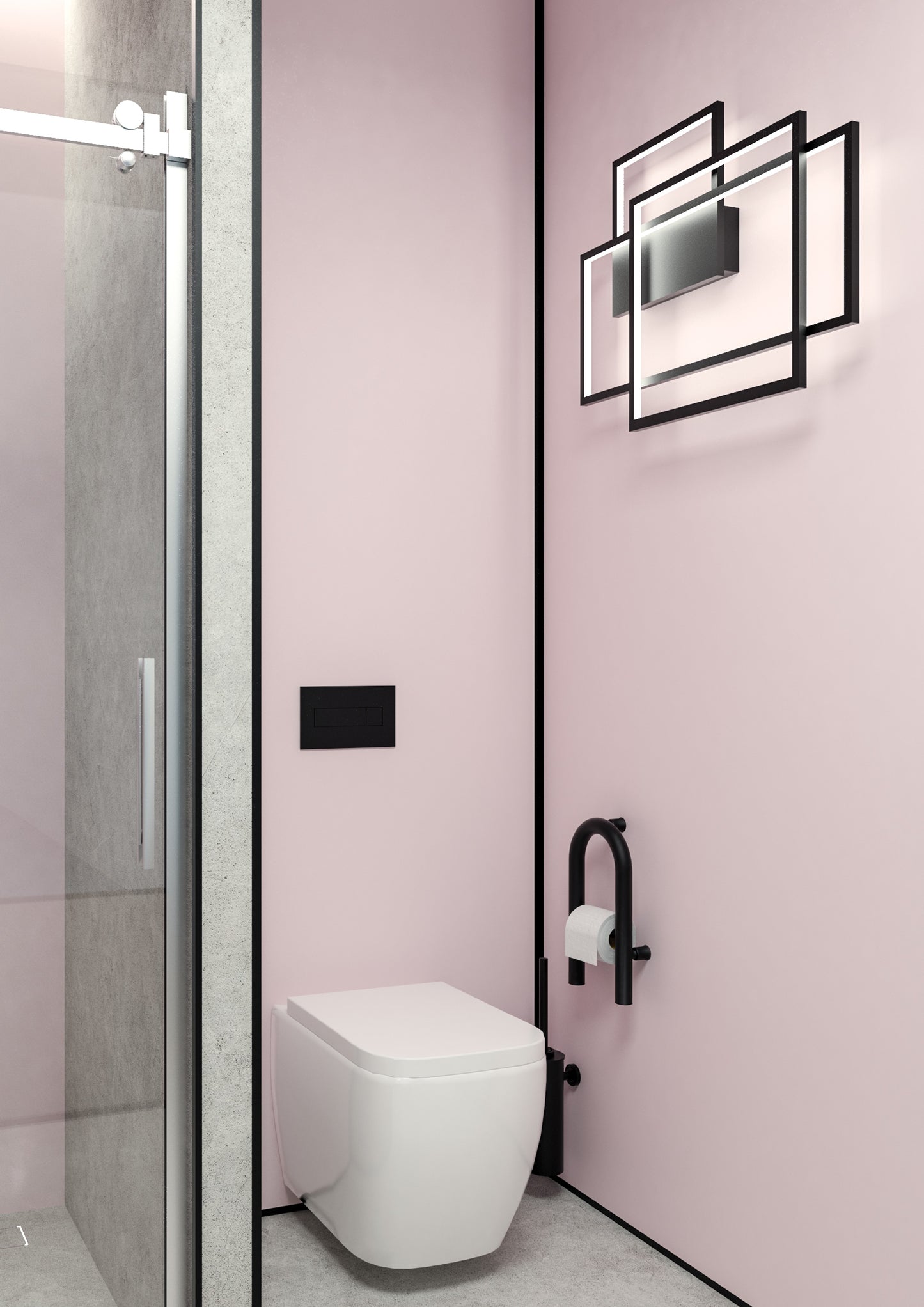 Wall-mounted grab bar, with space for toilet paper - 2in1