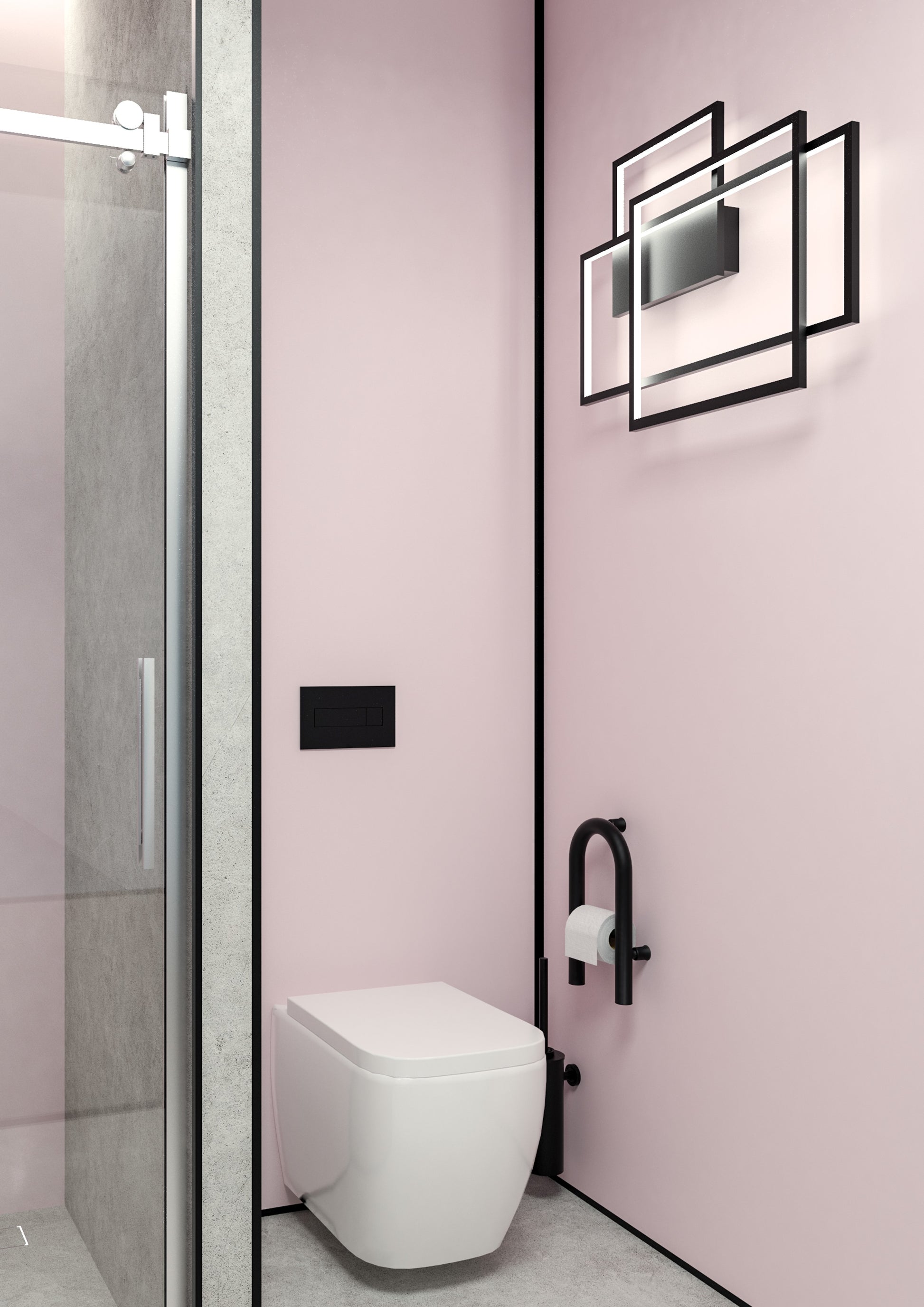 Wall-mounted grab bar, with space for toilet paper - 2in1