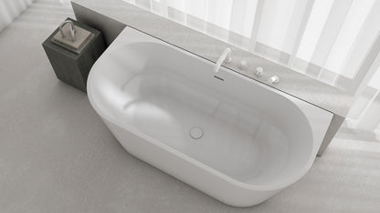 Acrylic bathtub, back-to-wall/freestanding - 160 cm
