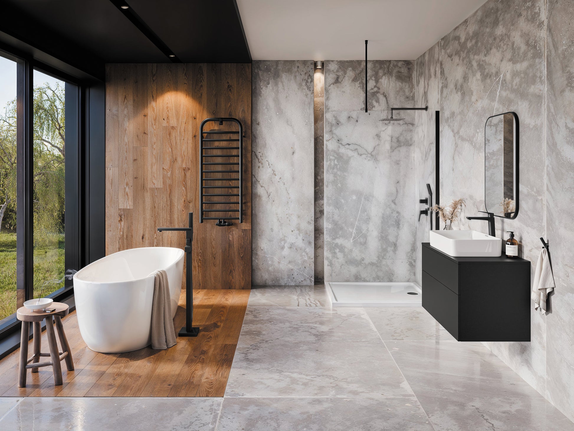 Shower wall, walk-in, 110 cm