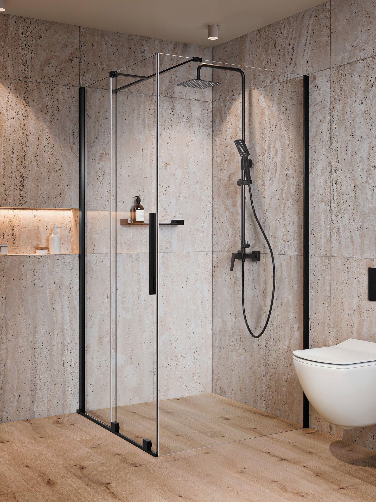 Shower wall, walk-in, 100 cm - sliding