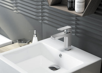Ceramic washbasin, countertop/wall-mounted, with tap shelf - 50x50 cm