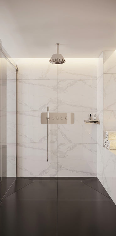 Shower head, steel - 225 mm