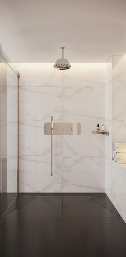 Shower head, steel - 225 mm