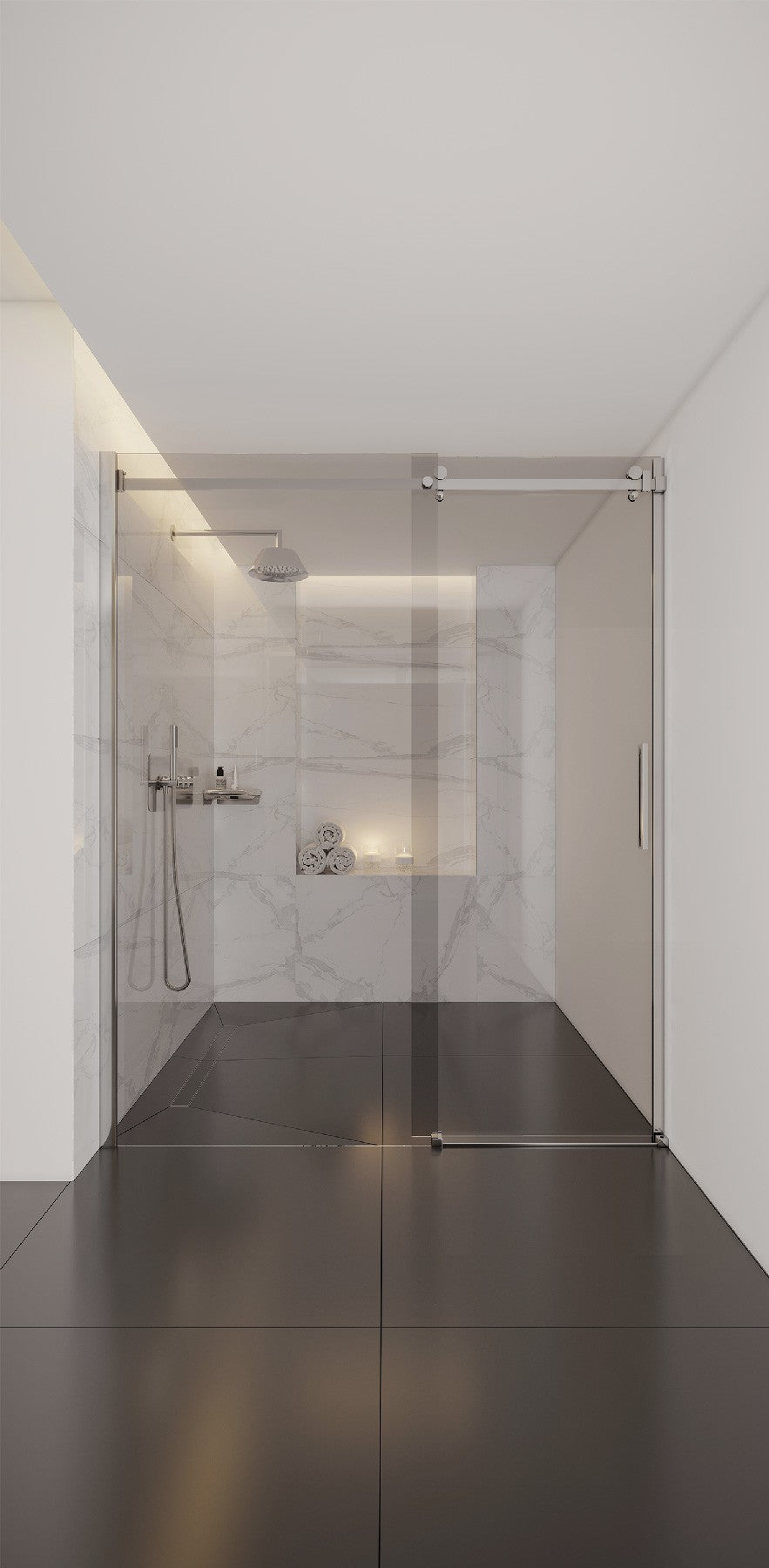 Shower head, steel - 225 mm