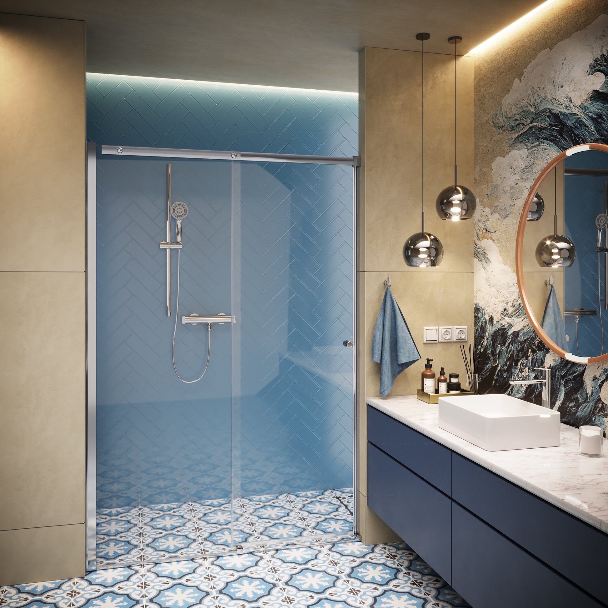 Shower doors, 140 cm - sliding