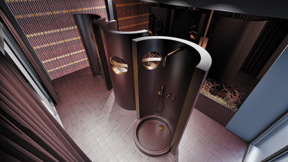 Concealed shower set, with a fixed shower head - with horizontal mixer